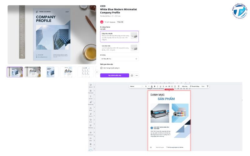 Tùy chỉnh nội dung và hình ảnh Catalogue 